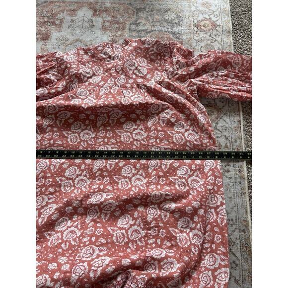 Cleobella Sara Floral Belted Midi Dress Terracotta Lined Womens Size XL - Picture 8 of 8